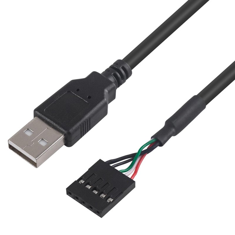 Duttek (2-Pack 50CM 5 Pin Motherboard Female Header to USB 2.0 Male Adapter Dupont Extender Cable (5Pin/USB M) - Image 2